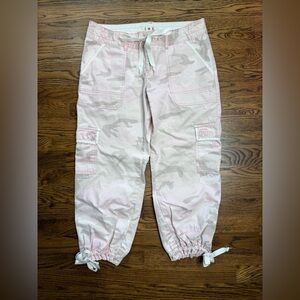 I ❤️ U Pink Camo Ankle Cargo Jogger Pants Juniors Size 9